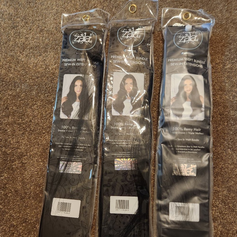 3 pack Zala 16 inch weft hair extensions brand new never used original packaging - Picture 1 of 5